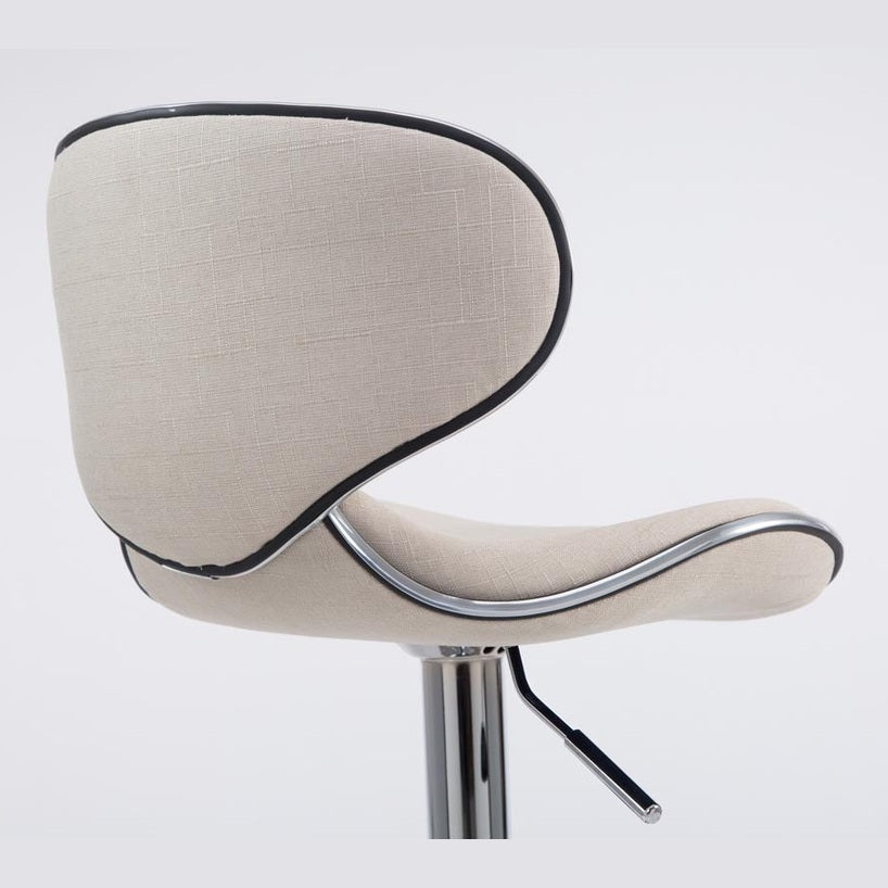 Barhocker Las Vegas V2 Stoff chrom - creme - InfinityMarket