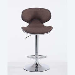 Barhocker Las Vegas V2 Stoff chrom - braun - InfinityMarket