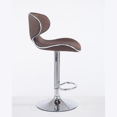 Barhocker Las Vegas V2 Stoff chrom - braun - InfinityMarket