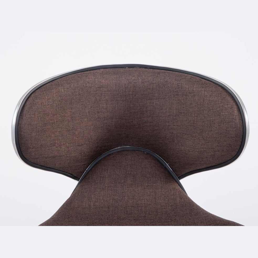Barhocker Las Vegas V2 Stoff chrom - braun - InfinityMarket