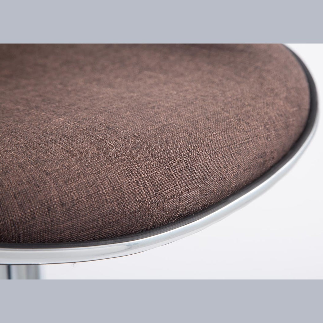 Barhocker Las Vegas V2 Stoff chrom - braun - InfinityMarket