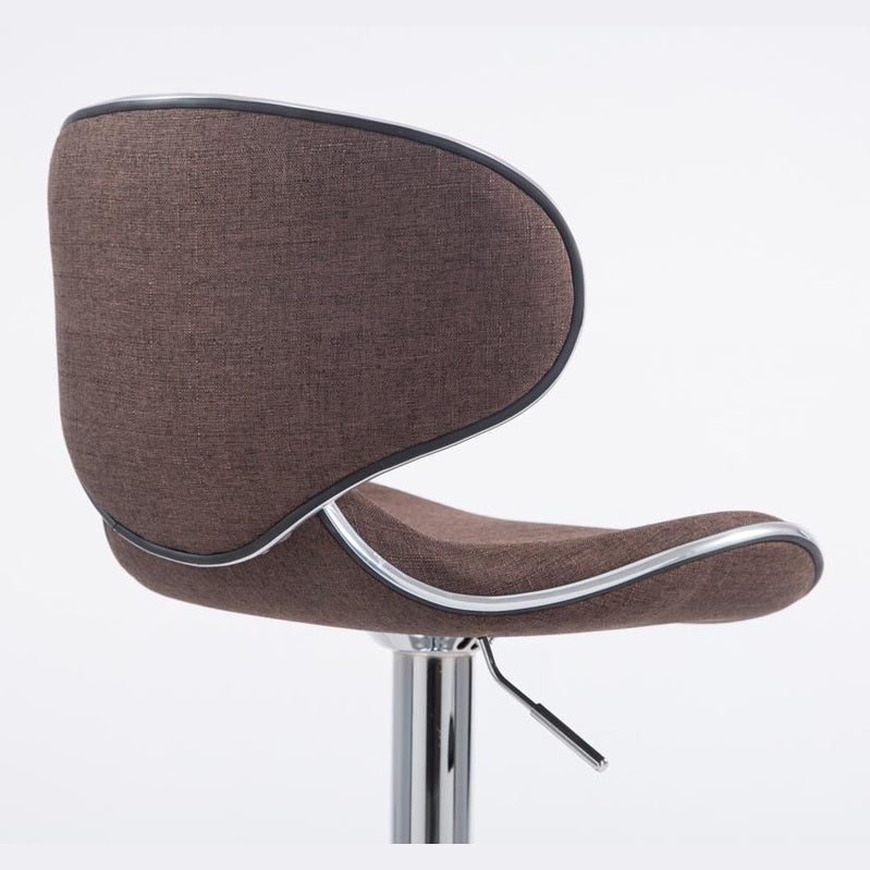Barhocker Las Vegas V2 Stoff chrom - braun - InfinityMarket