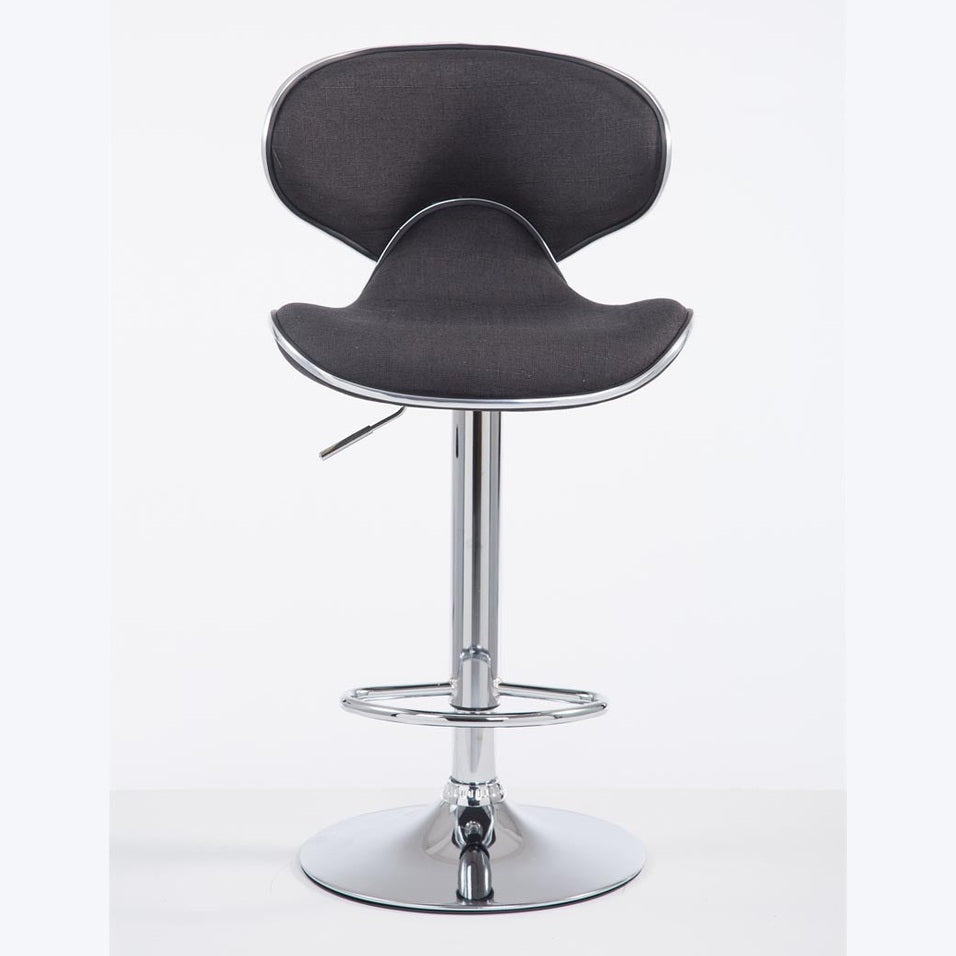 Barhocker Las Vegas V2 Stoff chrom - dunkelgrau - InfinityMarket
