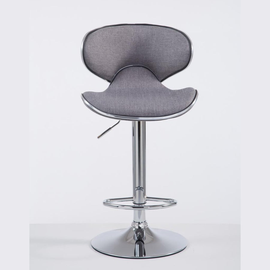 Barhocker Las Vegas V2 Stoff chrom - hellgrau - InfinityMarket