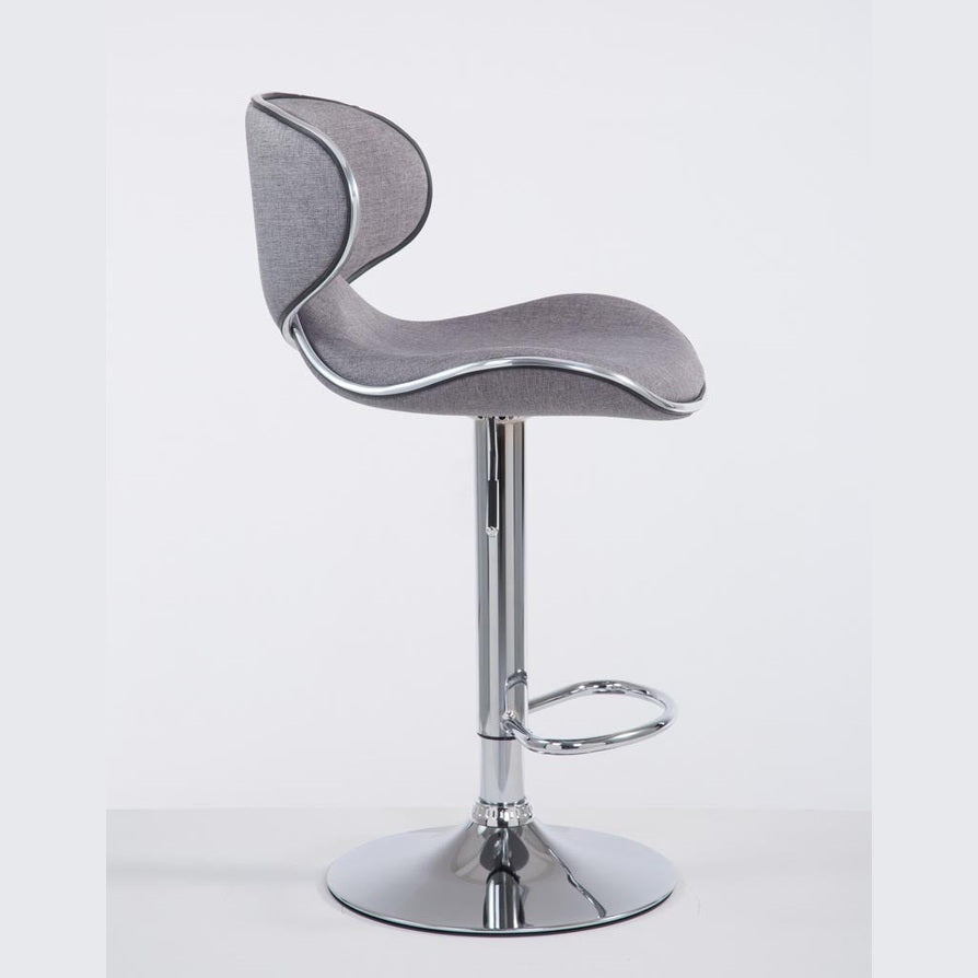 Barhocker Las Vegas V2 Stoff chrom - hellgrau - InfinityMarket