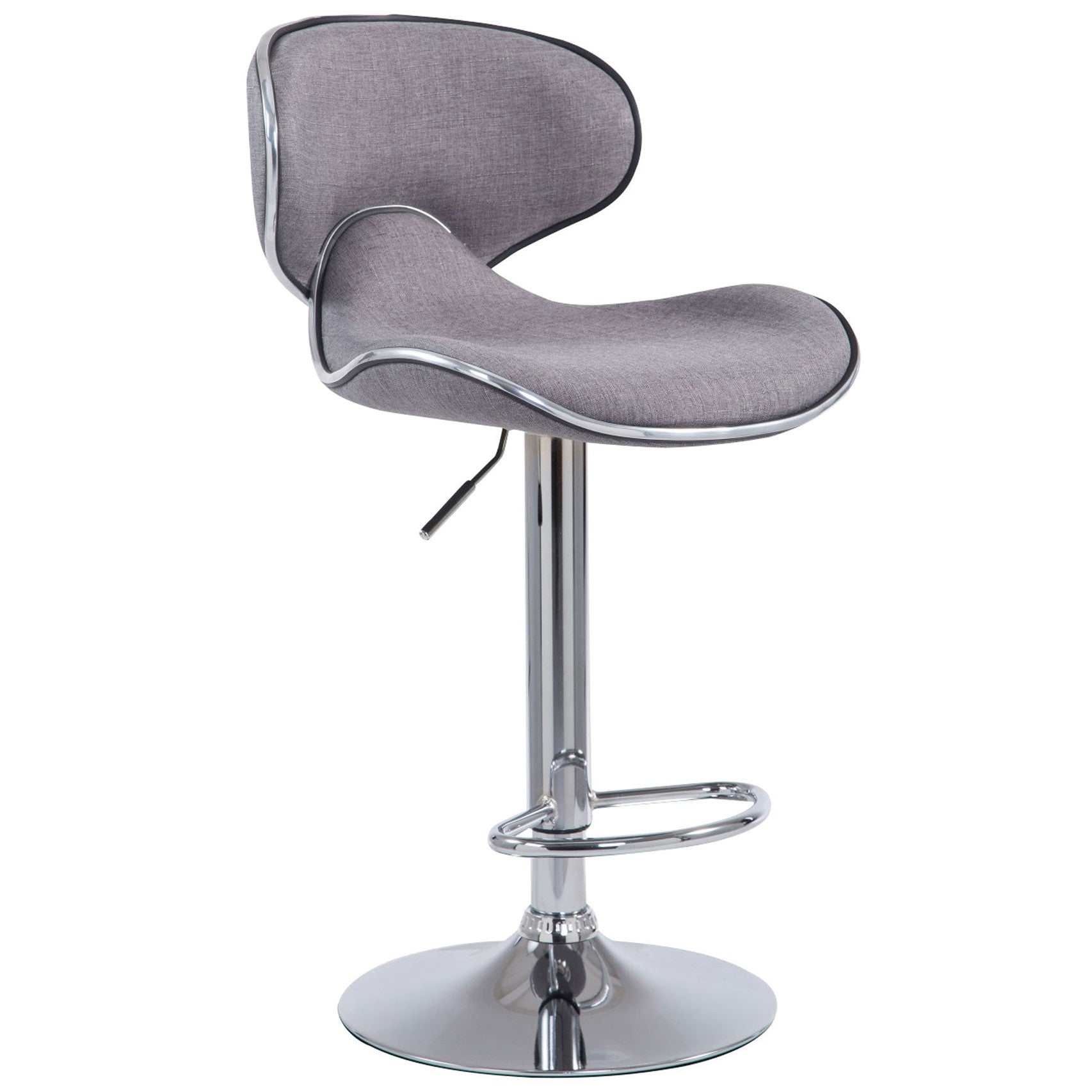 Barhocker Las Vegas V2 Stoff chrom - hellgrau - InfinityMarket