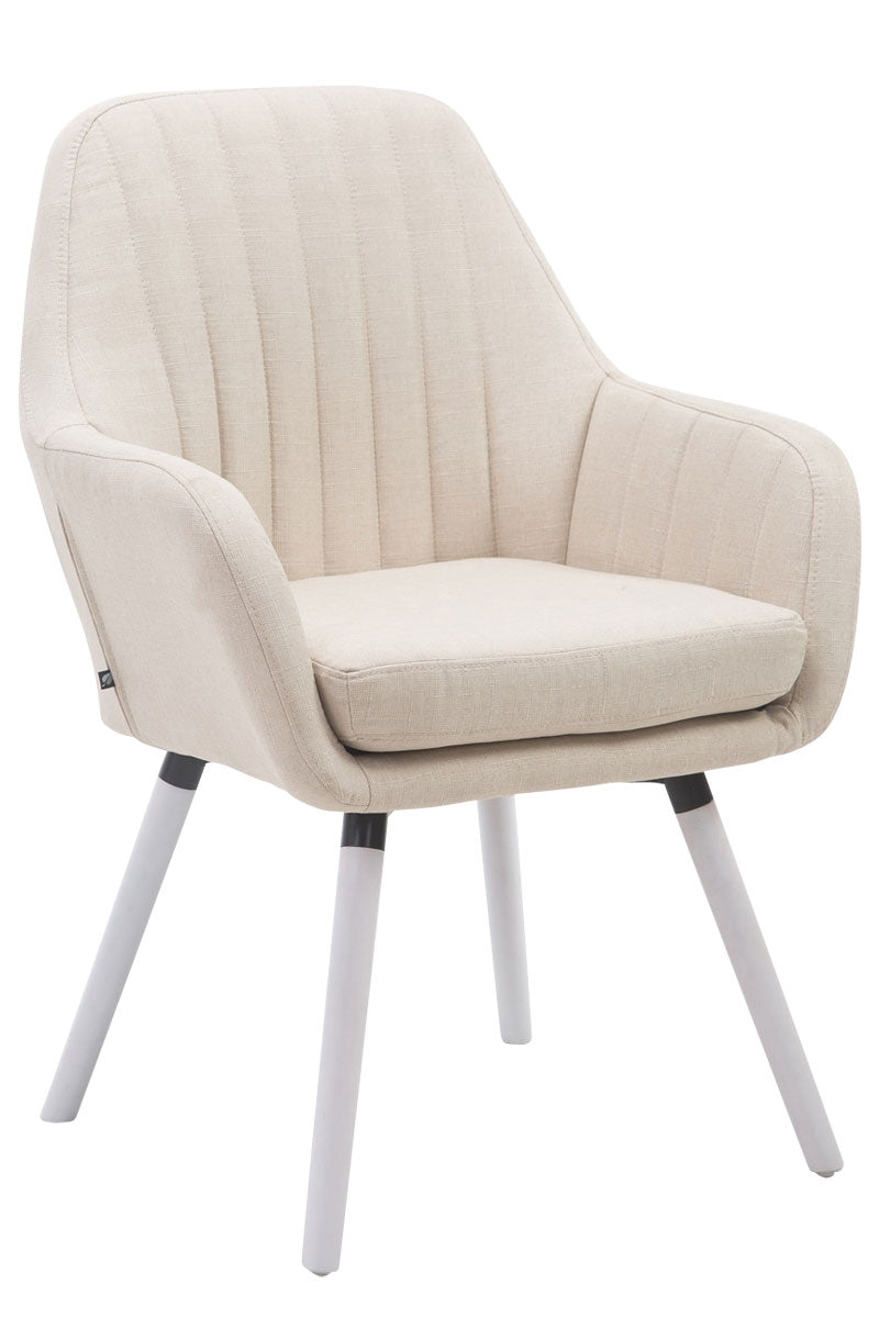 Stuhl Florian Stoff Weiß - creme