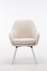 Stuhl Florian Stoff Weiß - creme