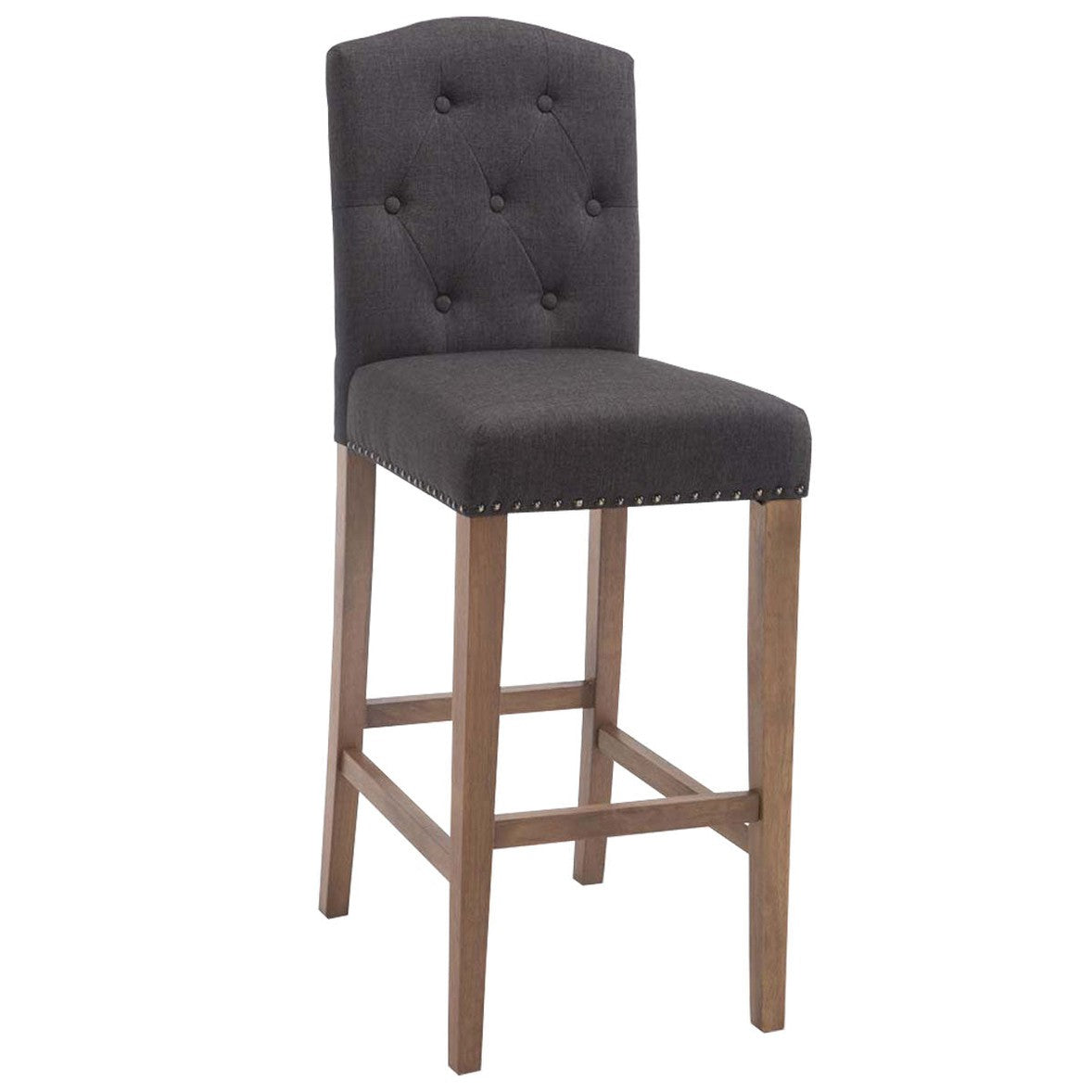 Barhocker Louise Stoff antik-hell - dunkelgrau - InfinityMarket