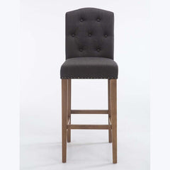 Barhocker Louise Stoff antik-hell - dunkelgrau - InfinityMarket