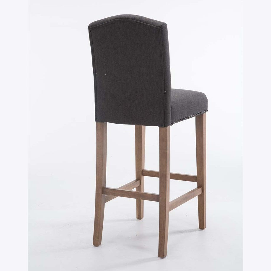 Barhocker Louise Stoff antik-hell - dunkelgrau - InfinityMarket