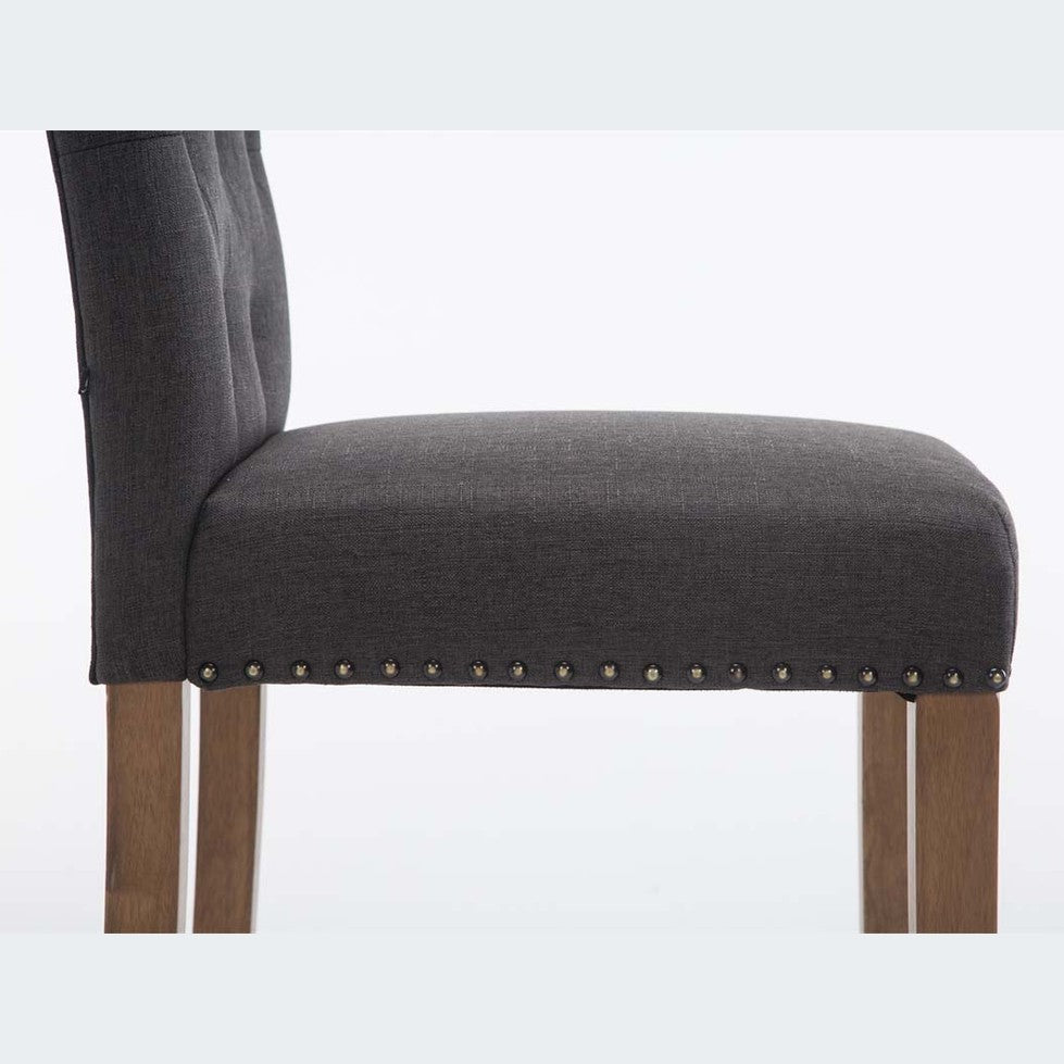 Barhocker Louise Stoff antik-hell - dunkelgrau - InfinityMarket