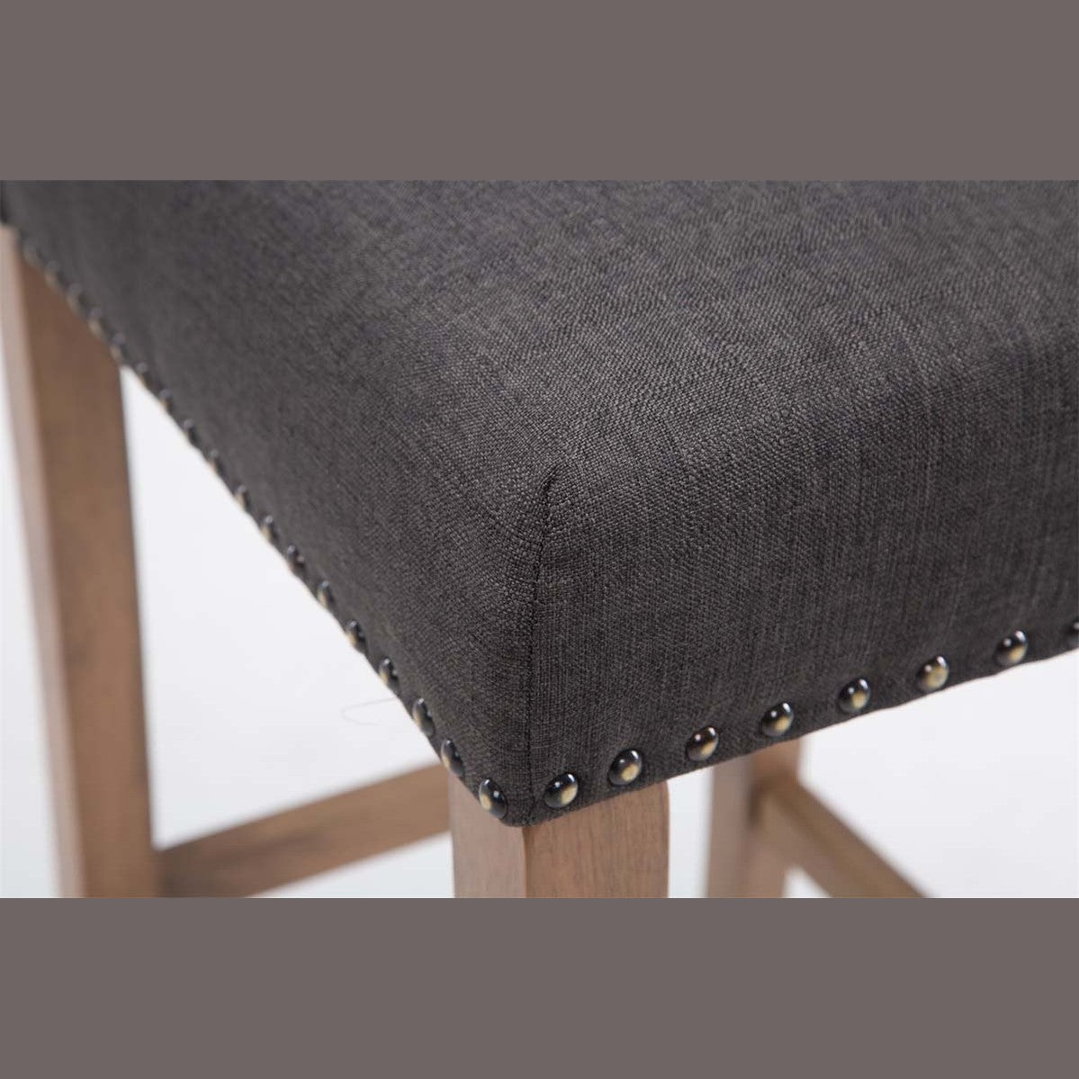Barhocker Louise Stoff antik-hell - dunkelgrau - InfinityMarket
