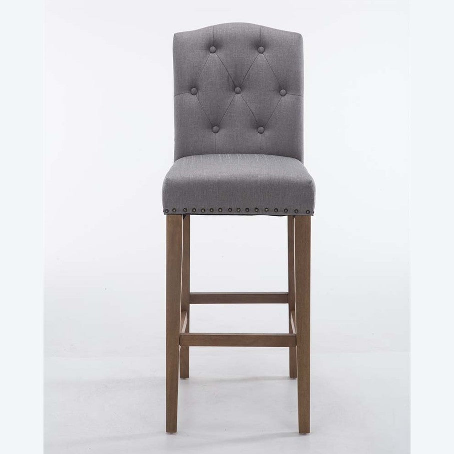 Barhocker Louise Stoff antik-hell - hellgrau - InfinityMarket