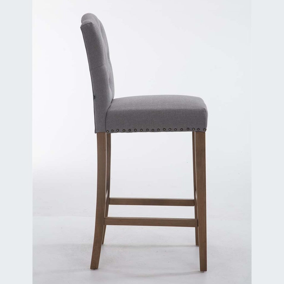 Barhocker Louise Stoff antik-hell - hellgrau - InfinityMarket