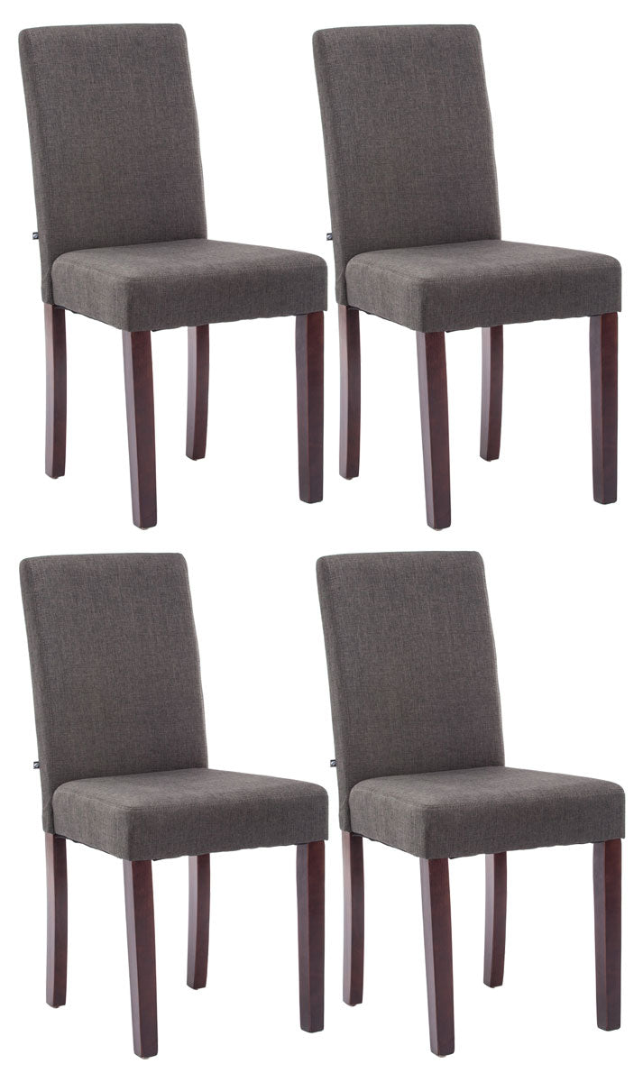 4er Set Esszimmerstuhl Ina Stoff cappuccino - dunkelgrau