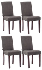 4er Set Esszimmerstuhl Ina Stoff cappuccino - dunkelgrau