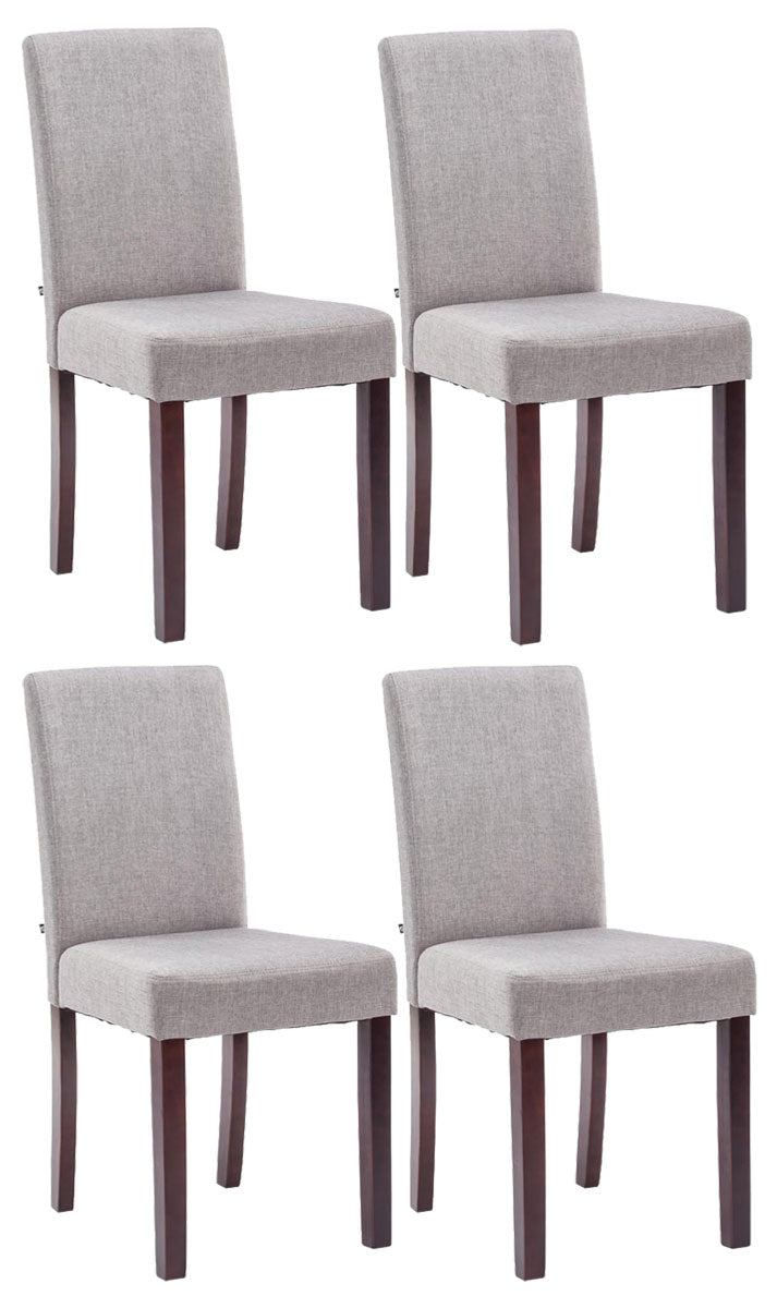 4er Set Esszimmerstuhl Ina Stoff cappuccino - hellgrau