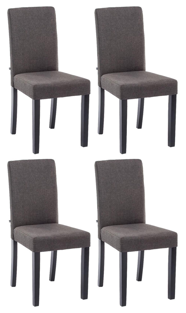 4er Set Esszimmerstuhl Ina Stoff schwarz - dunkelgrau