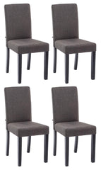 4er Set Esszimmerstuhl Ina Stoff schwarz - dunkelgrau