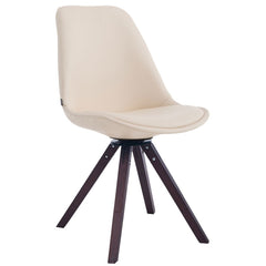 Besucherstuhl Calais Drehbar Walnuss Square - creme