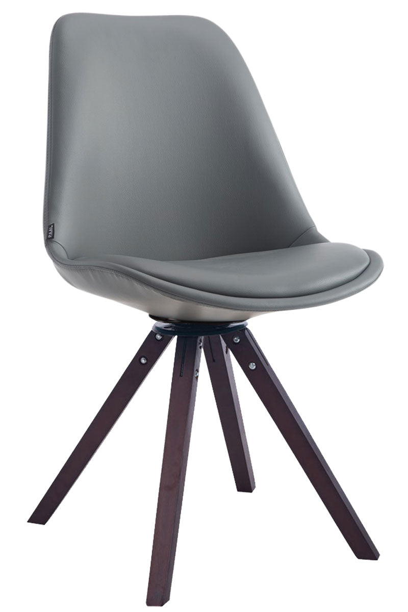 Besucherstuhl Calais Drehbar Walnuss Square - grau