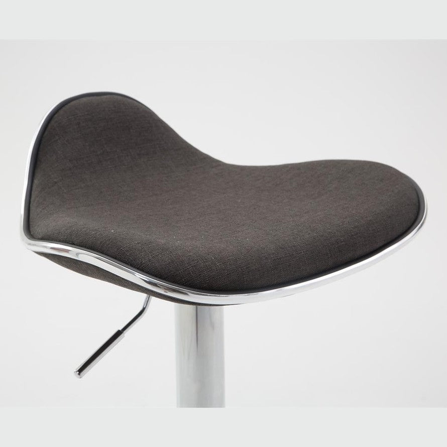 Barhocker Shanghai Stoff chrom - dunkelgrau - InfinityMarket