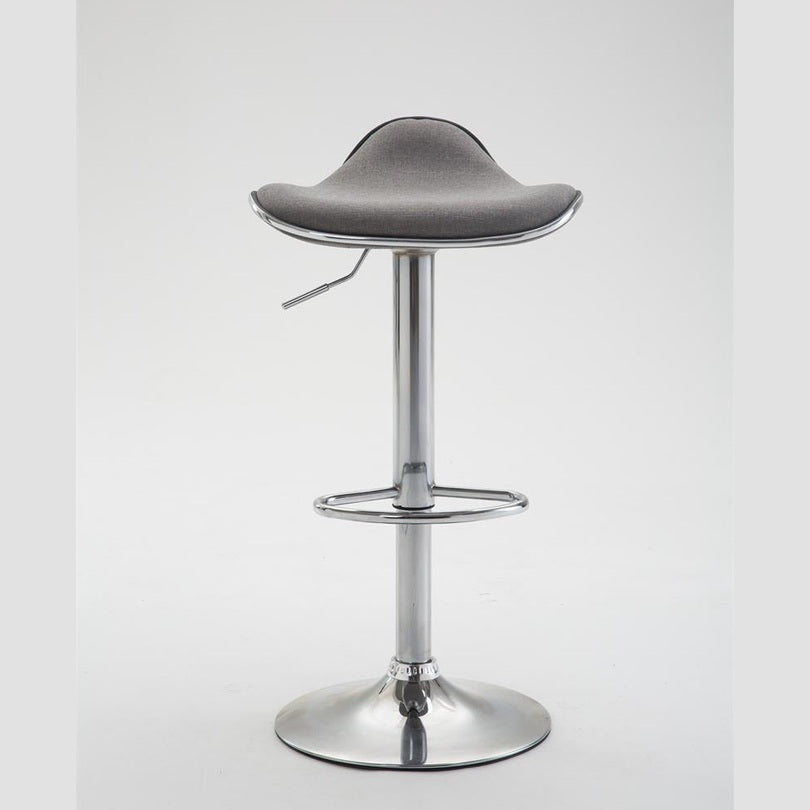 Barhocker Shanghai Stoff chrom - hellgrau - InfinityMarket