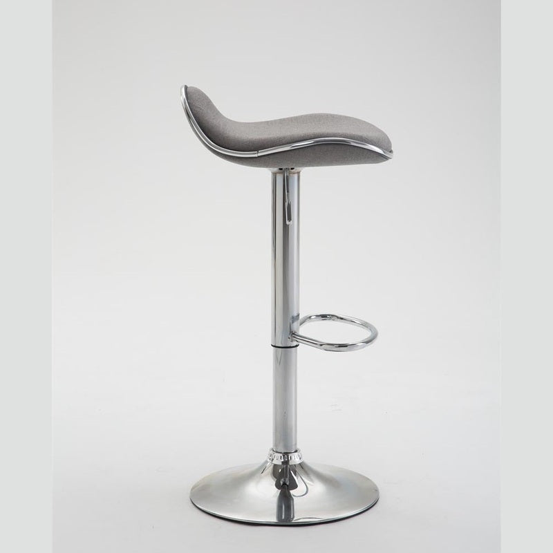Barhocker Shanghai Stoff chrom - hellgrau - InfinityMarket