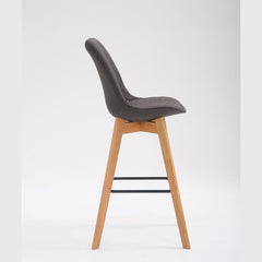 Barhocker Metz Stoff Natura - dunkelgrau