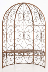 Halbpavillon Rosie mit Sitzbank - antik braun