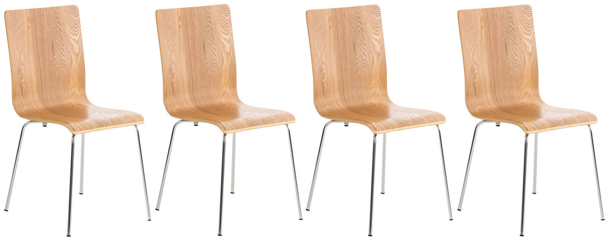 4er Set Besucherstuhl Pepe - eiche
