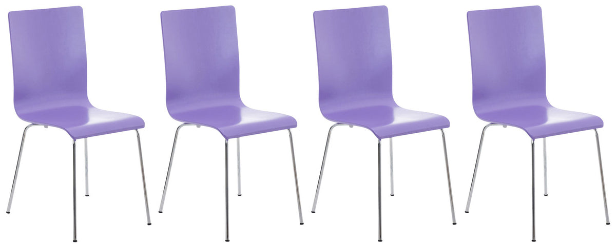 4er Set Besucherstuhl Pepe - lila