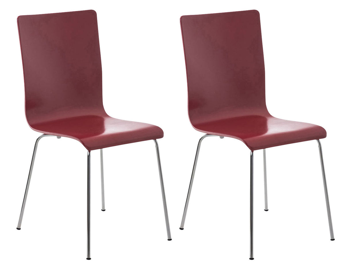 2er Set Besucherstuhl Pepe - rot