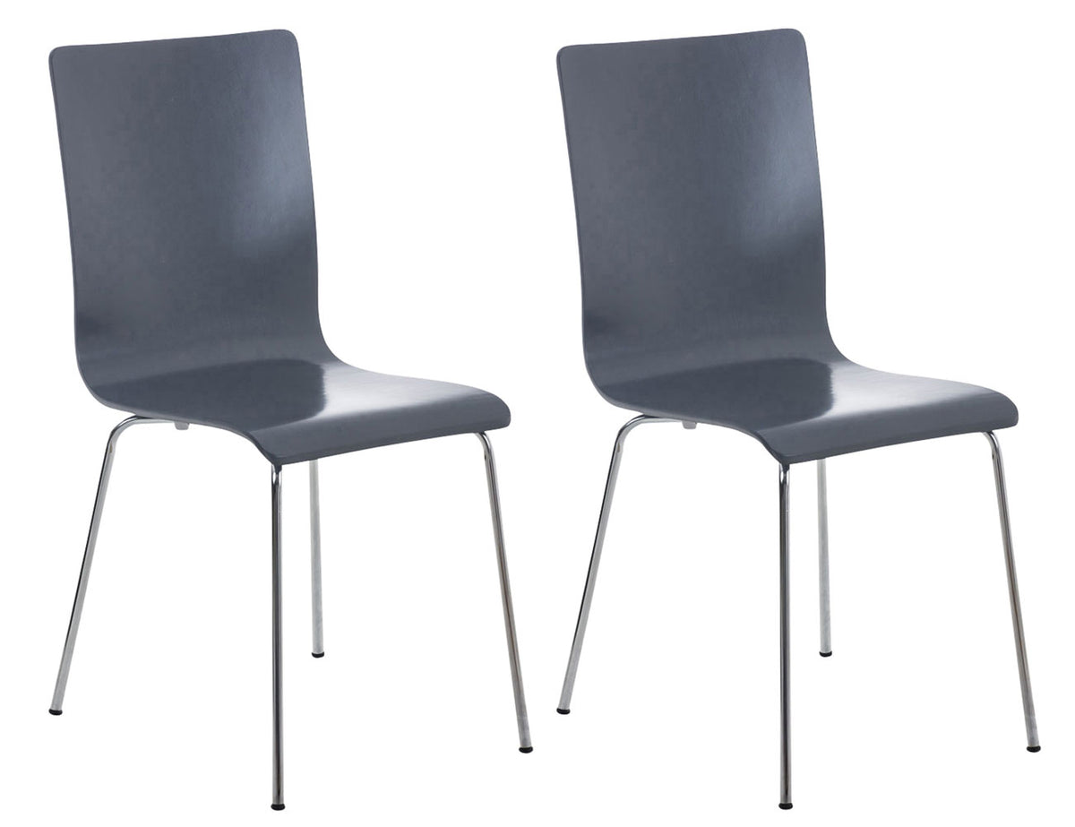 2er Set Besucherstuhl Pepe - grau