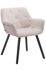 Besucherstuhl Cassidy Stoff Schwarz - beige