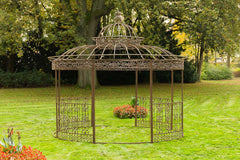 Luxus Pavillon Romantik V2 rund 350 cm - antik braun