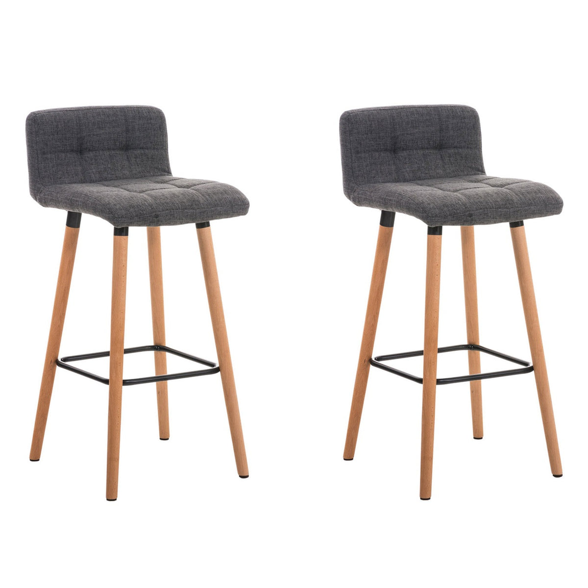 2er Set Barhocker Lincoln Stoff natura - hellgrau