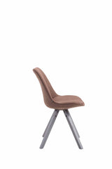 Besucherstuhl Toulouse Stoff Square grau - braun
