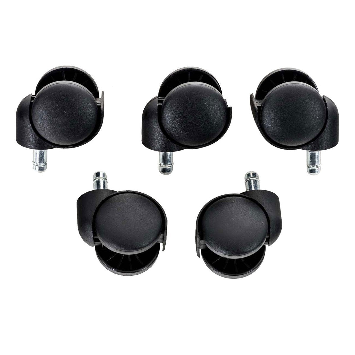 5er Pack Bodenrollen Kunststoff - schwarz