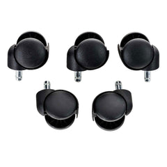 5er Pack Bodenrollen Kunststoff - schwarz