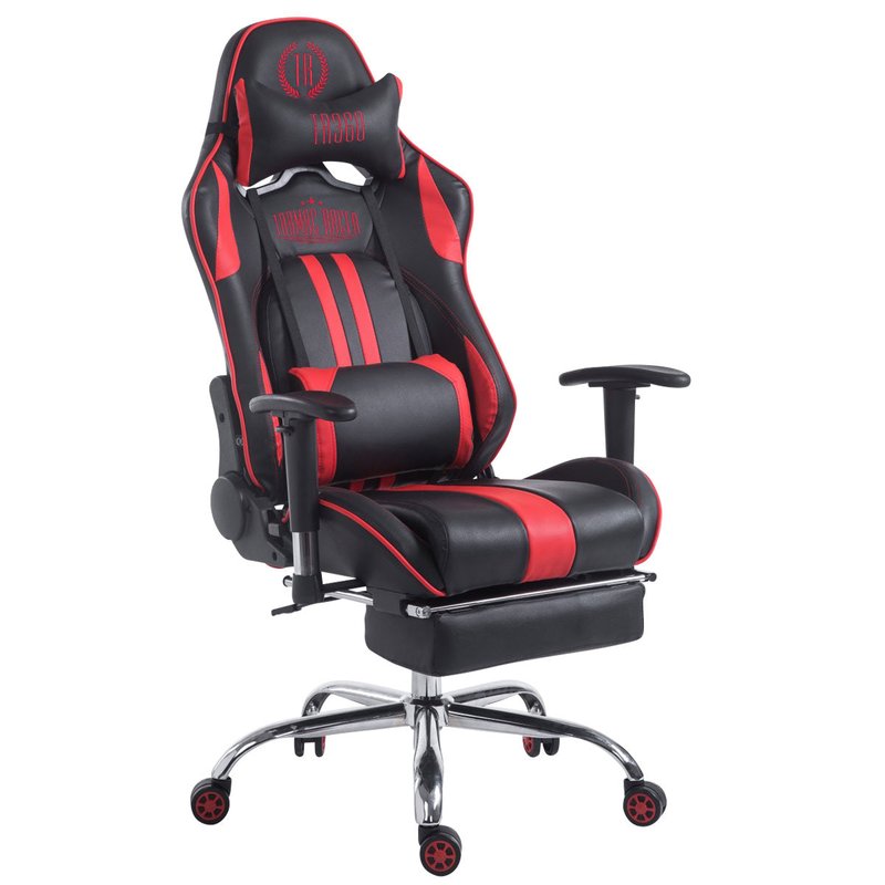 Racing Bürostuhl Limit V2 Kunstleder mit Fußablage - schwarz/rot