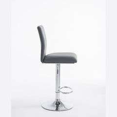 2er Set Barhocker Köln Kunstleder chrom - grau