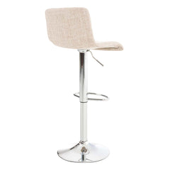 2er Set Barhocker Hoover Stoff chrom - creme