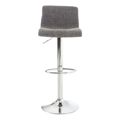 2er Set Barhocker Hoover Stoff chrom - hellgrau