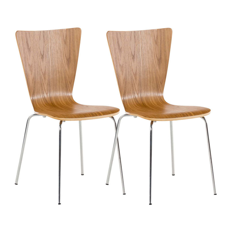 Set di 2 sedie attesa impilabili Aaron in legno di quercia, design classico e intramontabile per ogni ambiente.