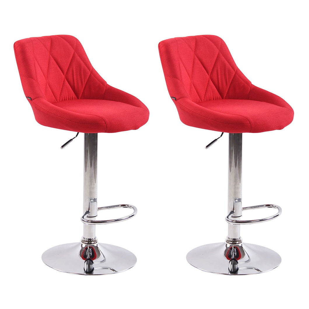 2er Set Barhocker Lazio Stoff C - rot