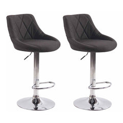 2er Set Barhocker Lazio Stoff C - dunkelgrau