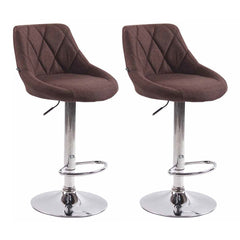 2er Set Barhocker Lazio Stoff C - braun