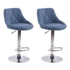 2er Set Barhocker Lazio Stoff C - blau